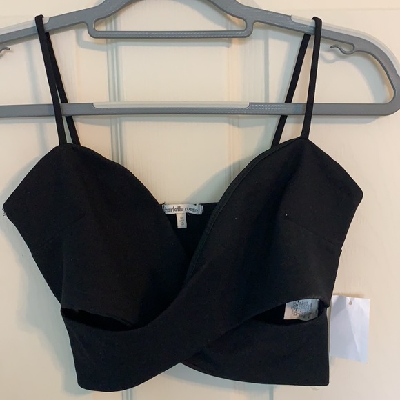 Charlotte Russe medium black cropped top/bralette - Picture 3 of 5